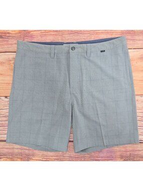 Travis Mathew Mens Gray Check Shorts Size 38